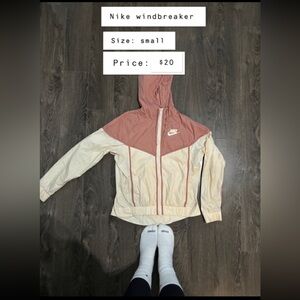 Pink and cream retro Nike windbreaker.size small.Good condition. Non smoker home